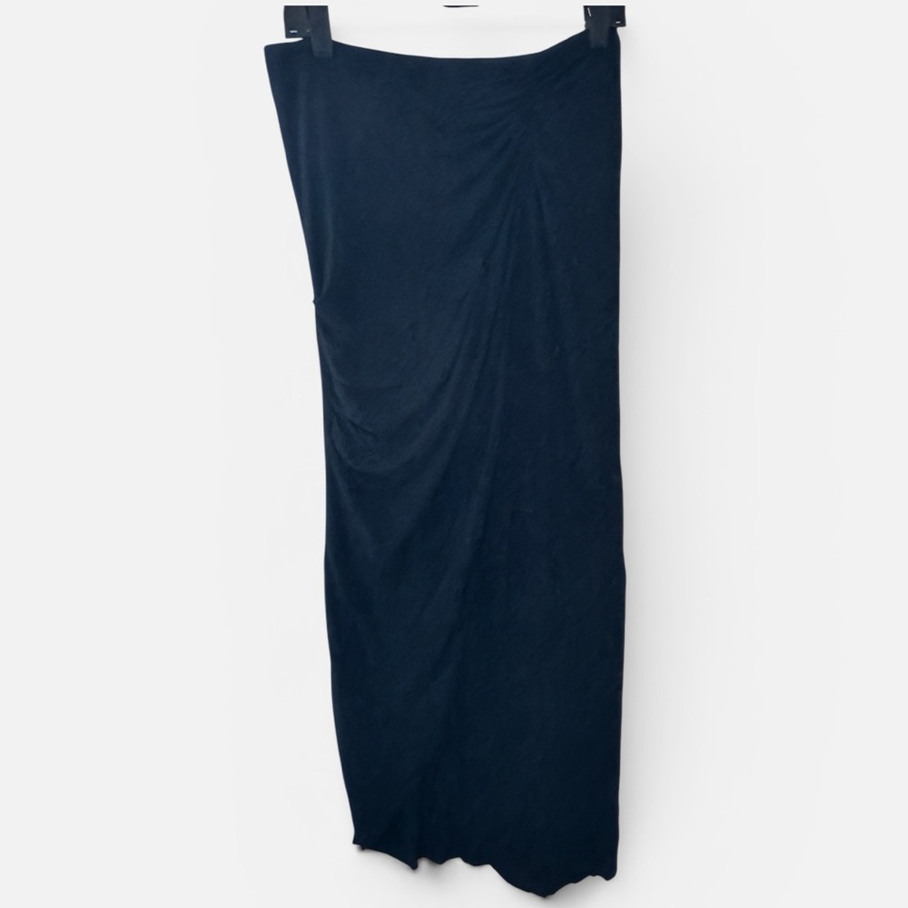 Michael Stars Black draped Pencil Maxi Skirt elastic waist knit fabric Sz L‎
